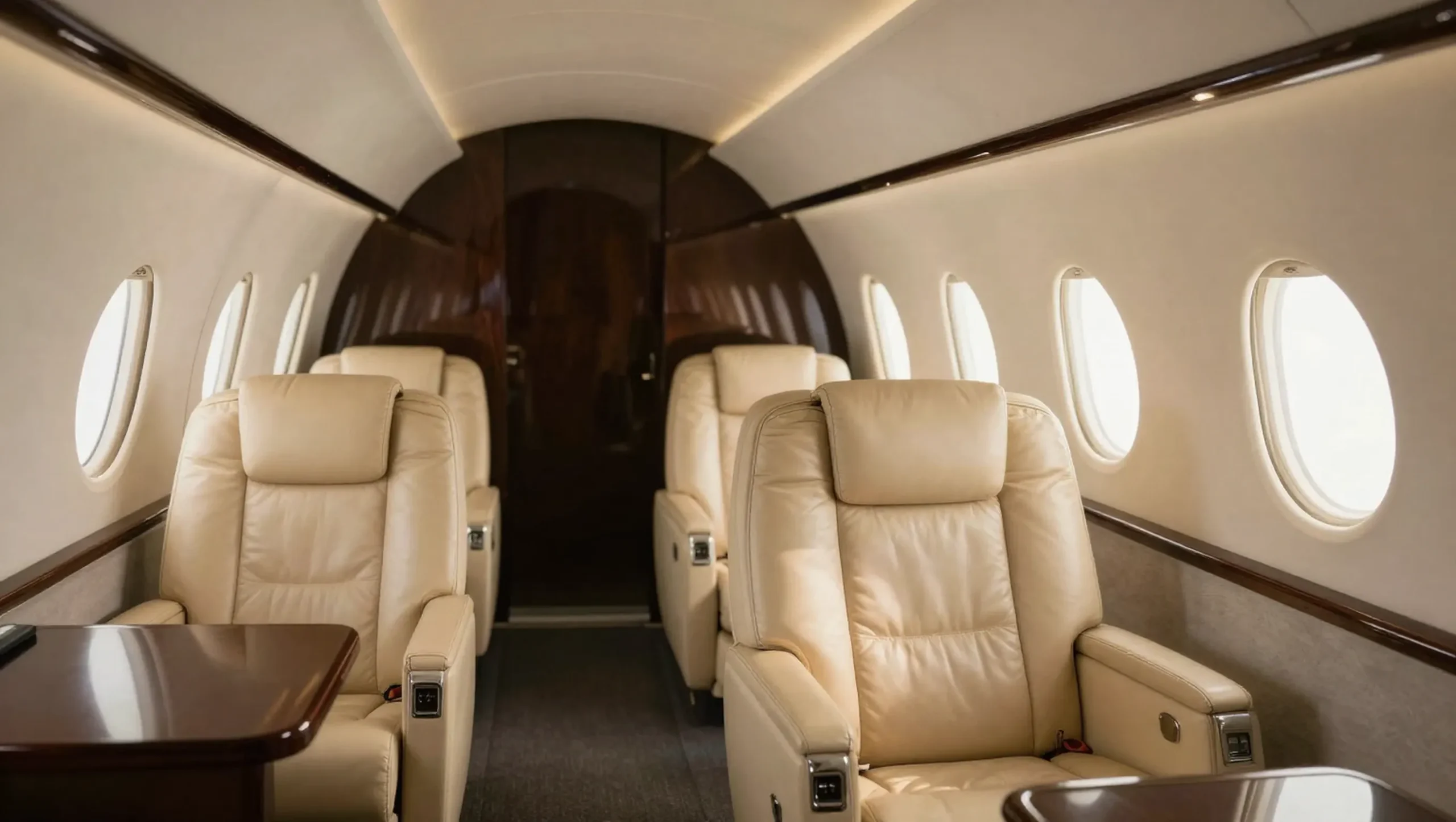 Luxury private jet interior